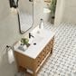 James Martin Vanities Malibu 48" Single Bathroom Vanity in Amber Birch with Single Hole 3 cm White Zeus Quartz Top and Rectangular Sink, , large
