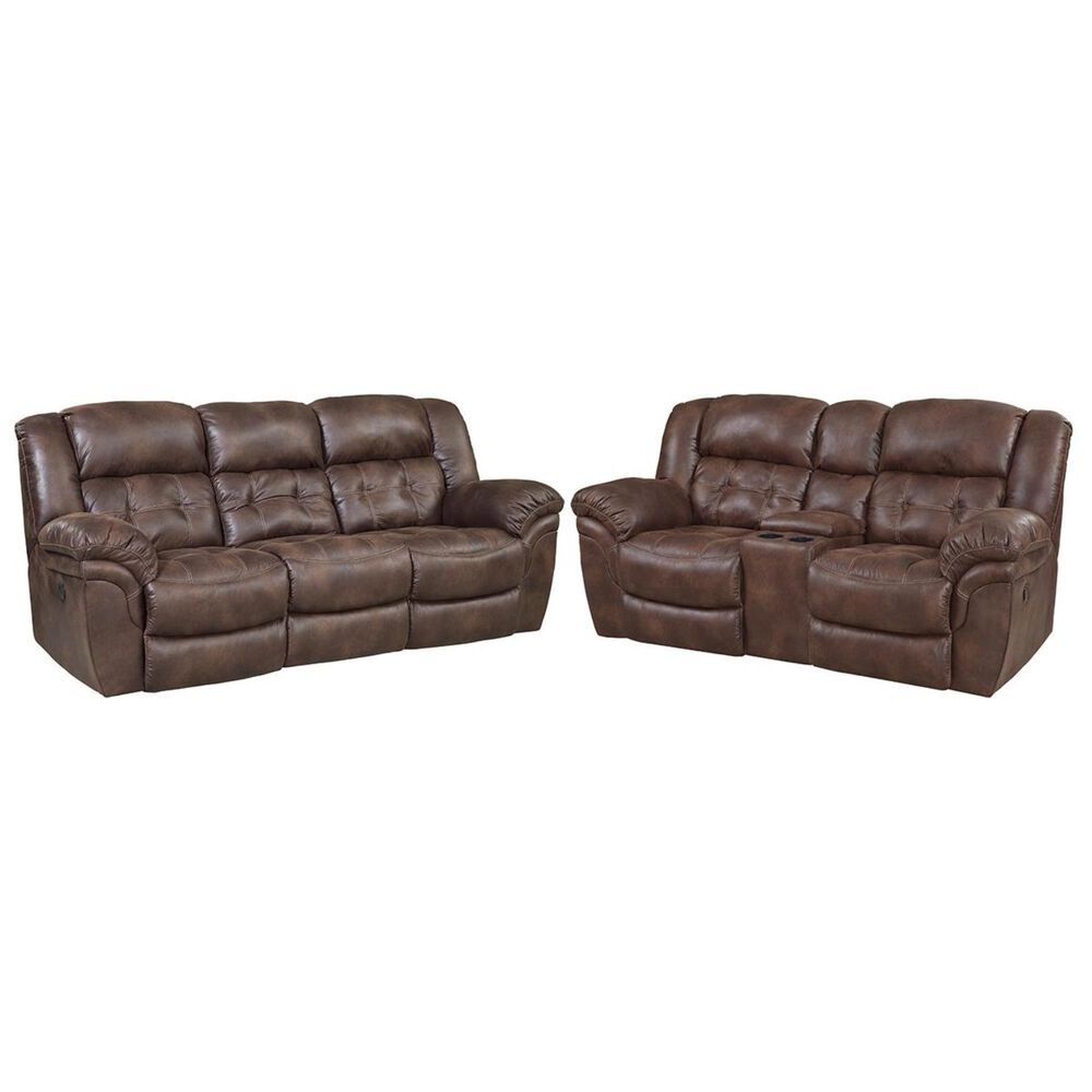 HomeStretch Reclining Sofa and Loveseat in Chocolate, , large