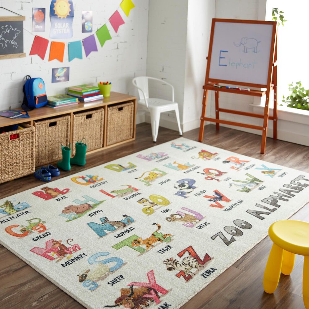 Karastan Prismatic Z0354 A416 3&#39;4&quot; x 5&#39; Multicolor Kids Area Rug, , large