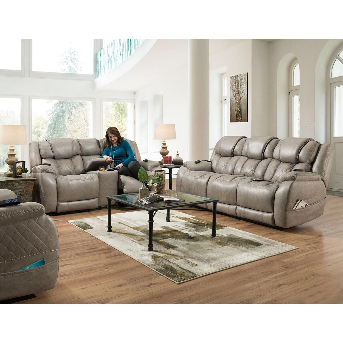 Homestretch double reclining power sofa sales