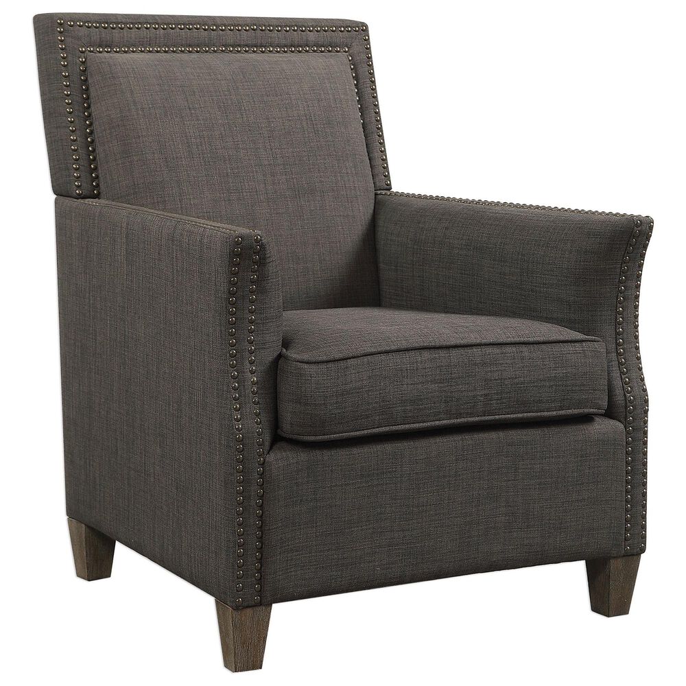 Uttermost Darick Armchair in Charcoal Gray, , large