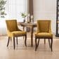 Hearth and Haven Upholstered Side Chair with Bronze Nail Head in Golden Yellow (Set of 2), , large