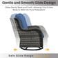 Sunwell Garden Patio Swivel Rocker Chair with Gray Rattan in Navy (Set of 2), , large
