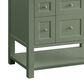 James Martin Vanities Breckenridge 36" Single Bathroom Vanity in Smokey Celadon with 3 cm Victorian Silver Quartz Top and Rectangular Sink, , large