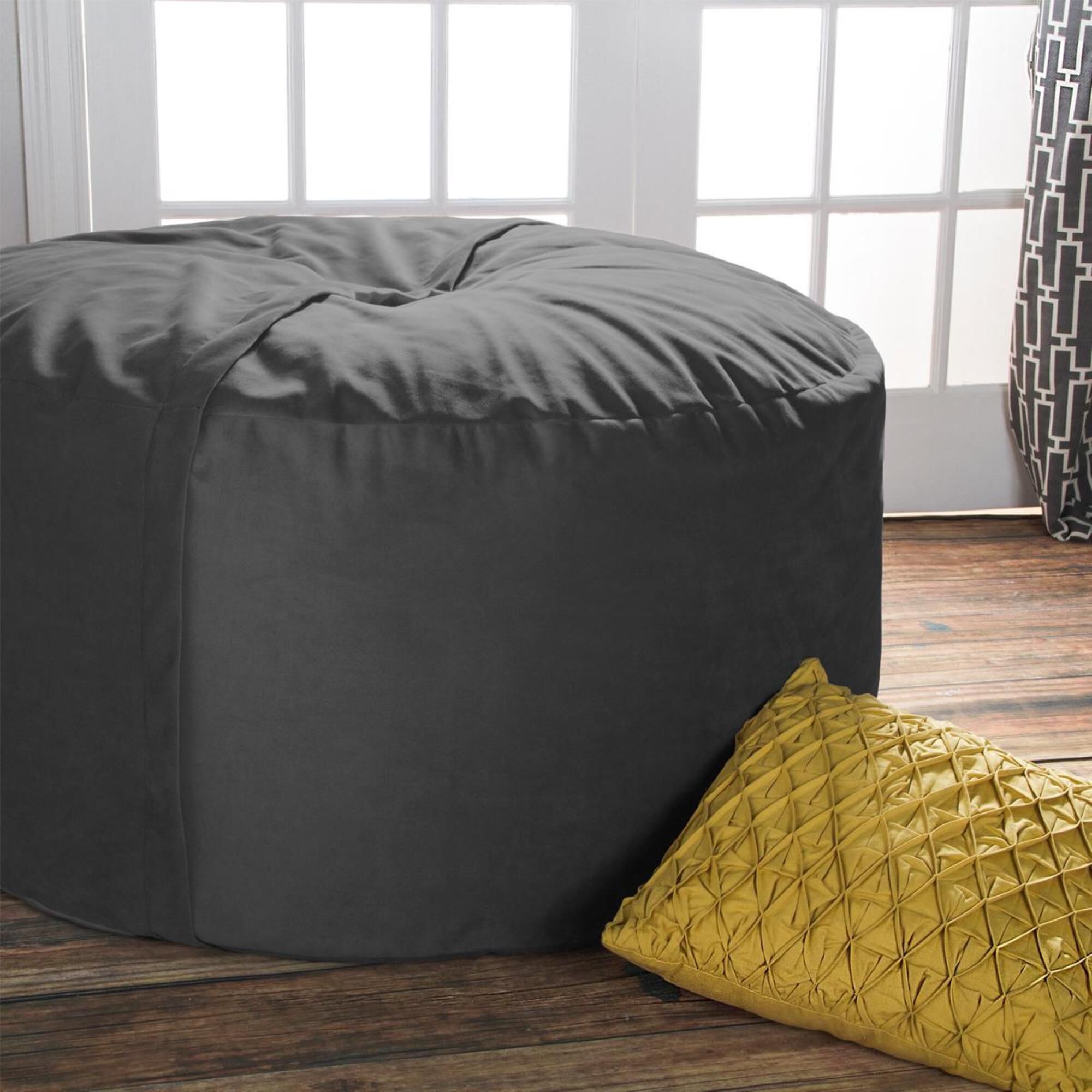 Jaxx 4 Round Bean Bag with Removable Cover in Charcoal NFM