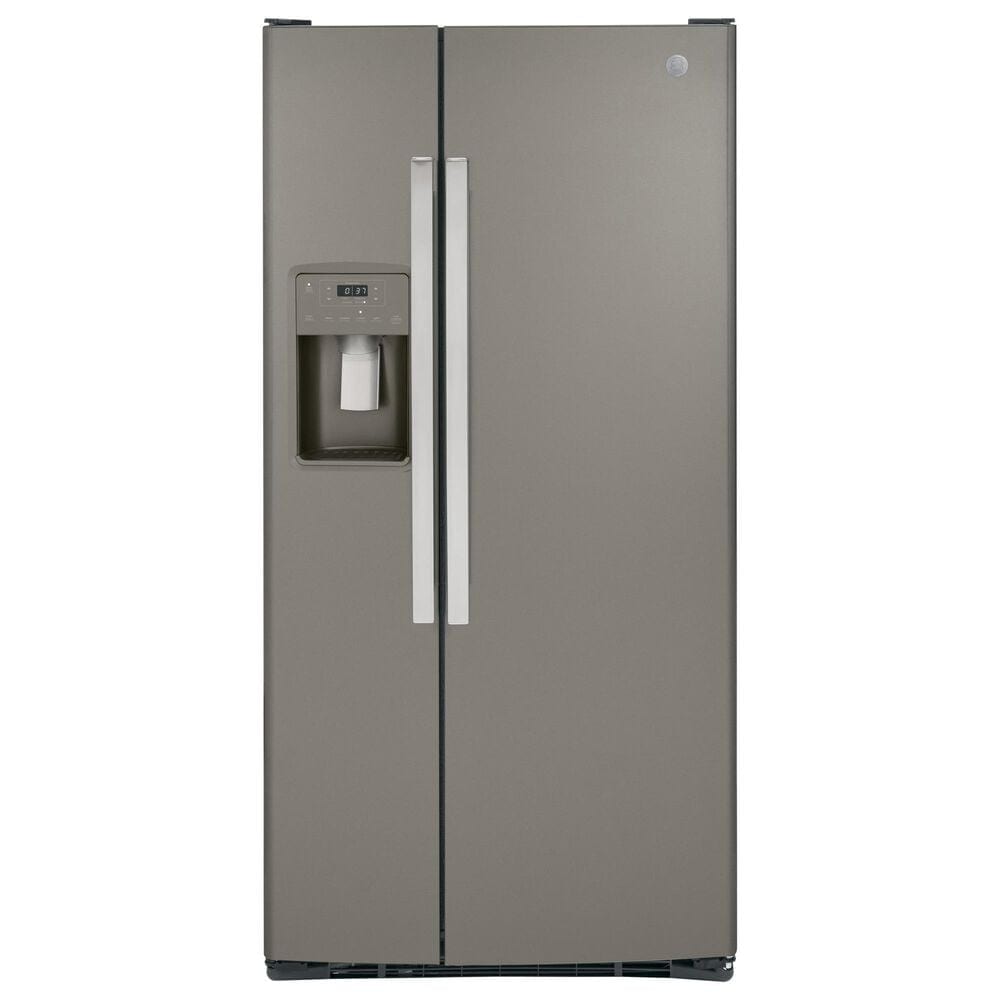 GE Appliances 23 Cu. Ft. Side by Side Refrigerator with External Dispenser in Fingerprint Resistant Slate, , large