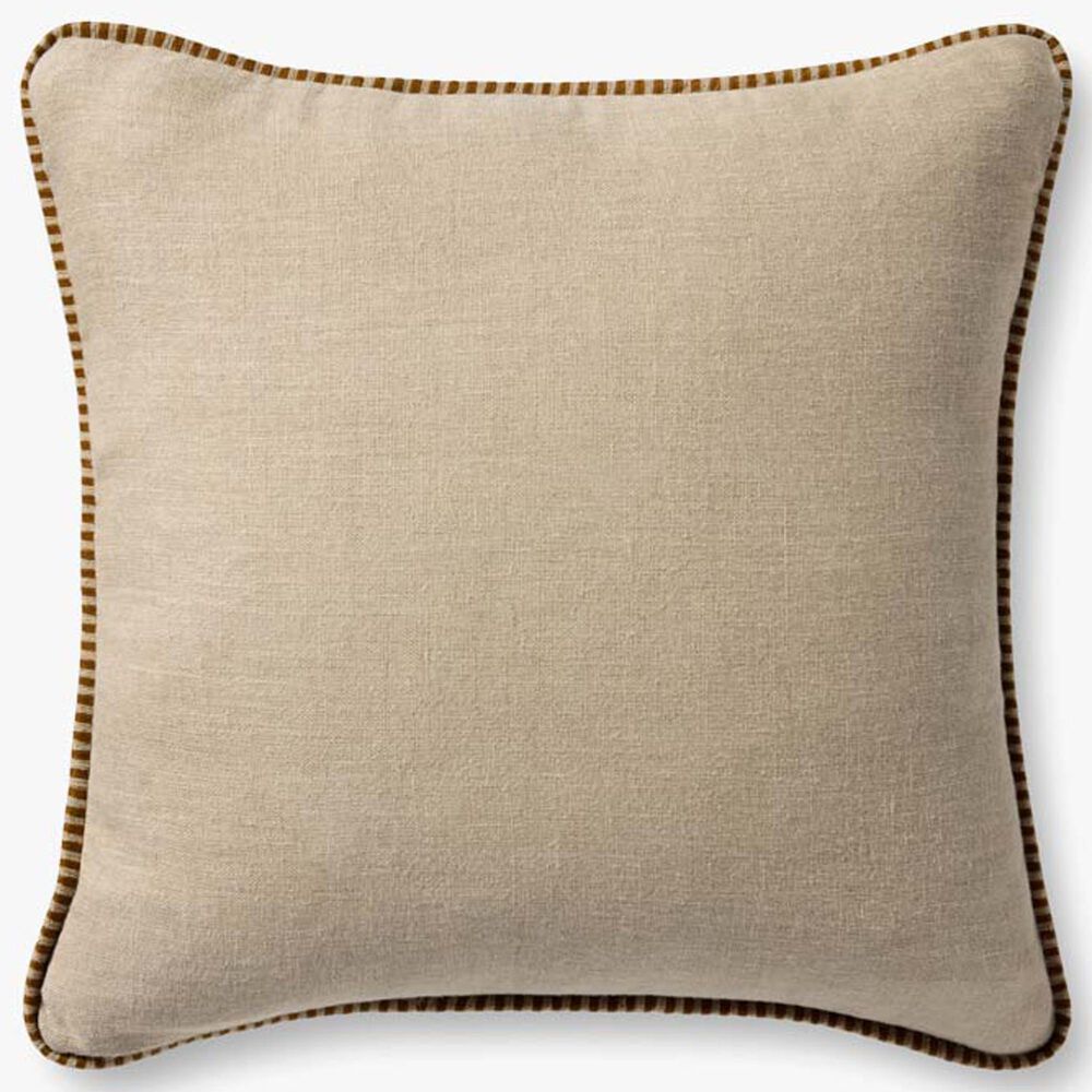 Loloi 22" Square Throw Pillow in Mustard and Beige, , large