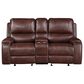 Crystal City Keily Manual Glider Reclining Loveseat in Brown, , large
