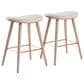 Lumisource Saddle 26" Counter Stool in Cream/White Washed/Gold (Set of 2), , large