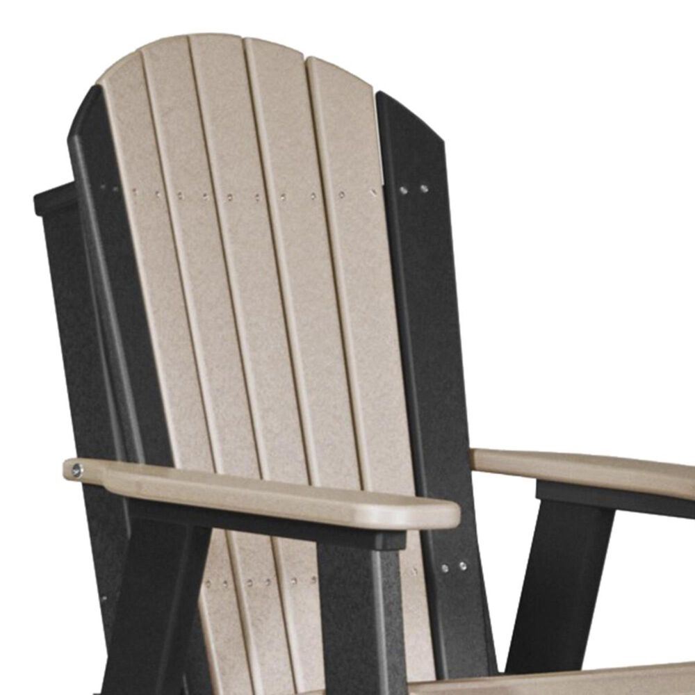 Amish Orchard Balcony Adirondack Chair in Weatherwood and Black, , large