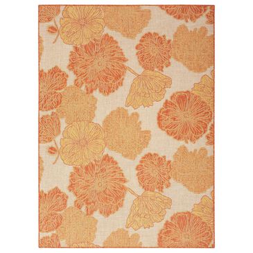 Nourison Garden Oasis Floral Coral 5" x 7" Indoor/Outdoor Area Rug, , large
