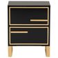 Baxton Studio Giolla 2-Drawer End Table in Black and Gold, , large