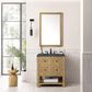 James Martin Vanities Breckenridge 30" Single Bathroom Vanity in Light Natural Oak with 3 cm Charcoal Soapstone Quartz Top and Rectangular Sink, , large
