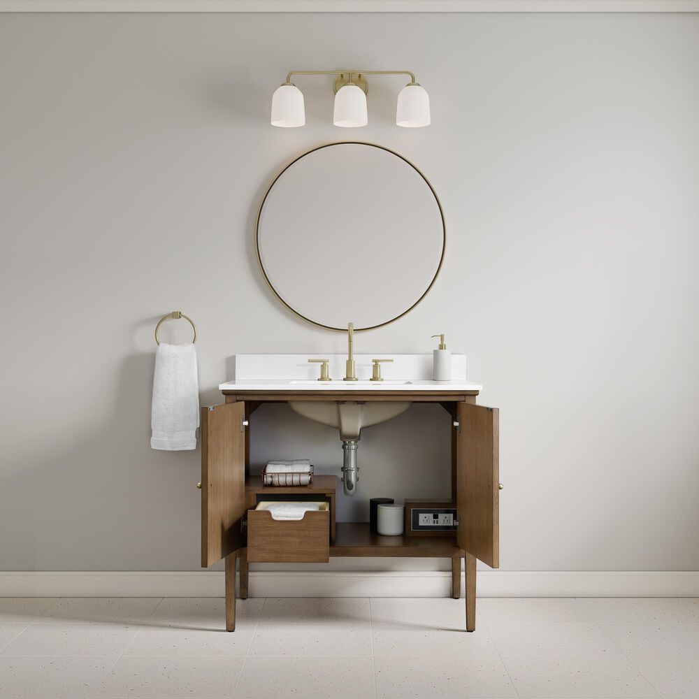 37B Heston 36" Single Bathroom Vanity in Kona with White Composite Stone Top and Backsplash, , large