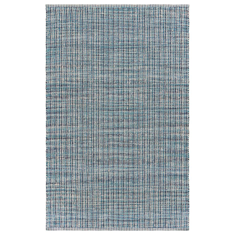 L&R Resources Bleached Naturals 5" x 7"9" Bleach, Blue and Ivory Area Rug, , large