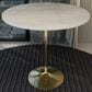 Leisuremod Verve 48" Round Bar Height Dining Table with Resin Top in Brushed Gold and White - Table Only, , large