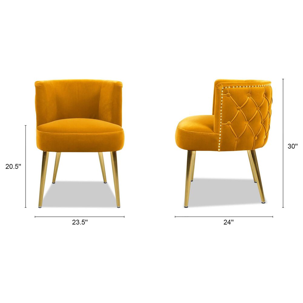 Jennifer Taylor Home Misty Glam Barrel Accent Chair in Rich Yellow NFM