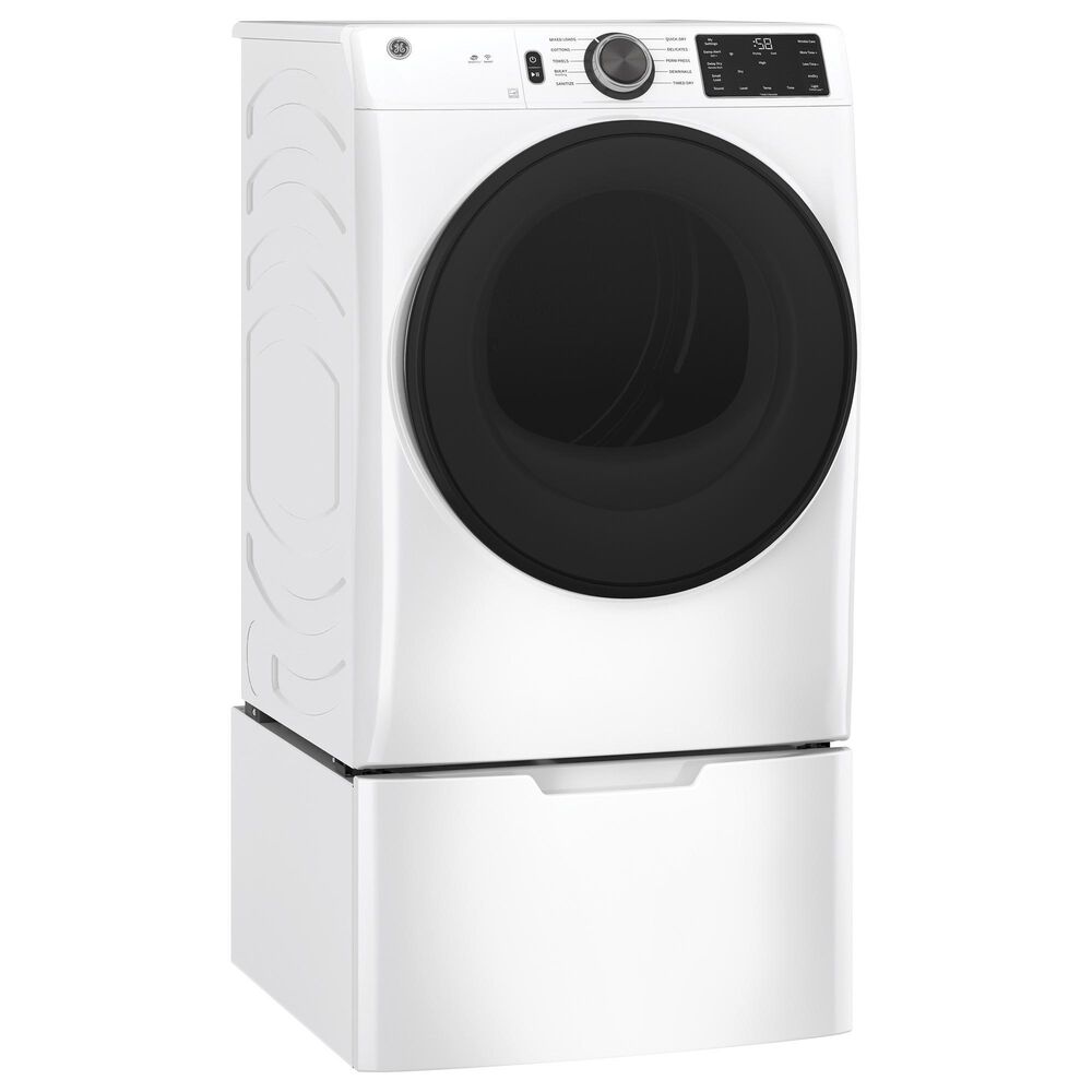 GE Appliances 7.8 cu. ft. Capacity Smart Front Load Gas Dryer with Sanitize Cycle - White, , large