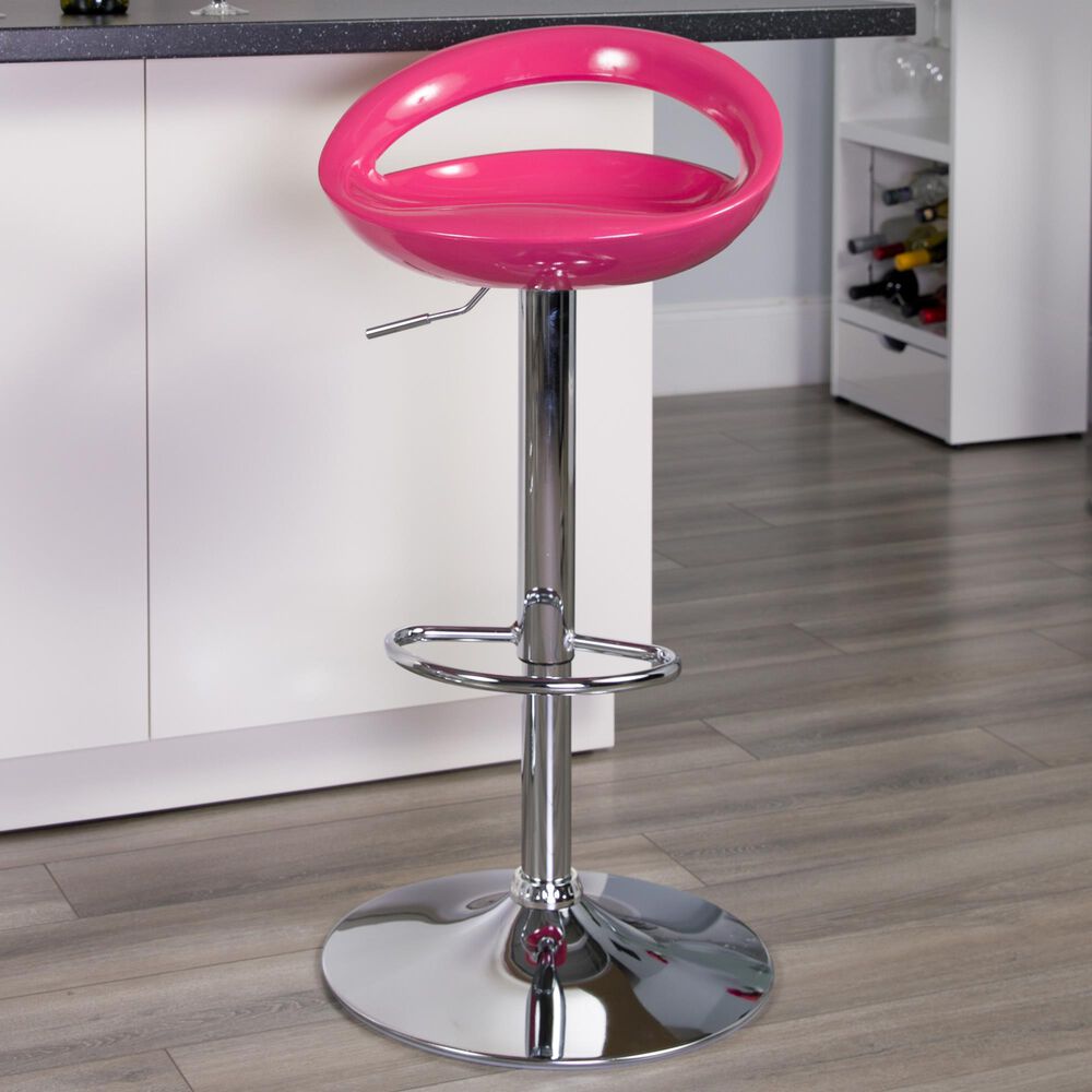 Flash Furniture Adjustable Barstool in Pink, , large