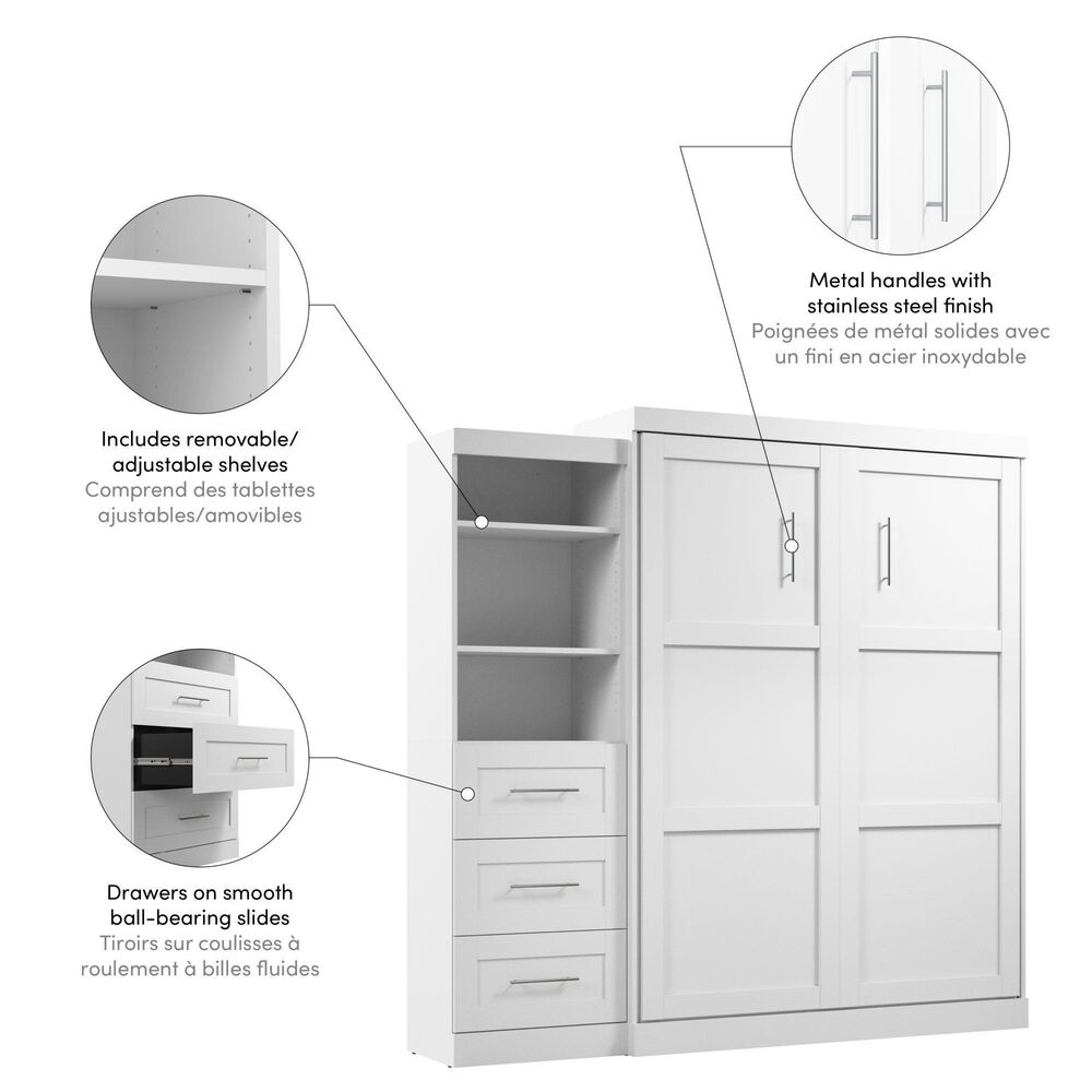 Bestar Pur 90&quot; Queen Wall Bed Kit In White, , large