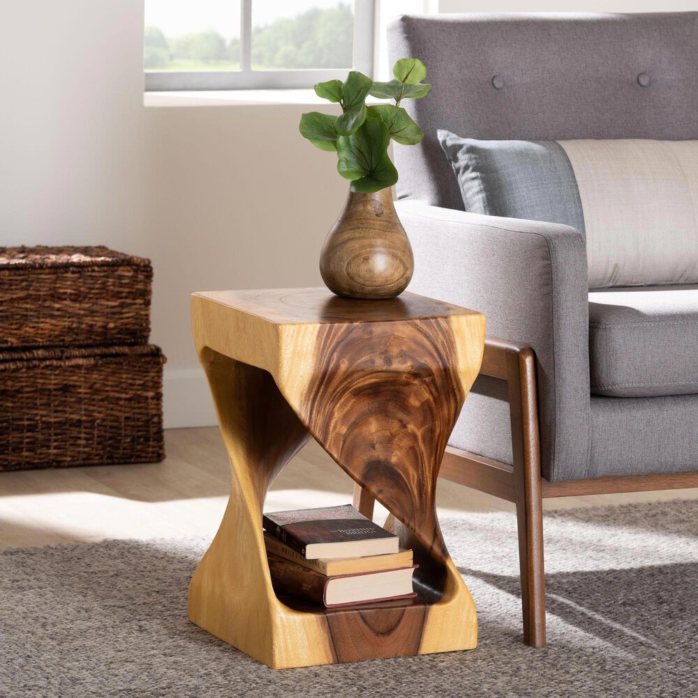 Baxton Studio Rapha Side Table in Natural Brown, , large