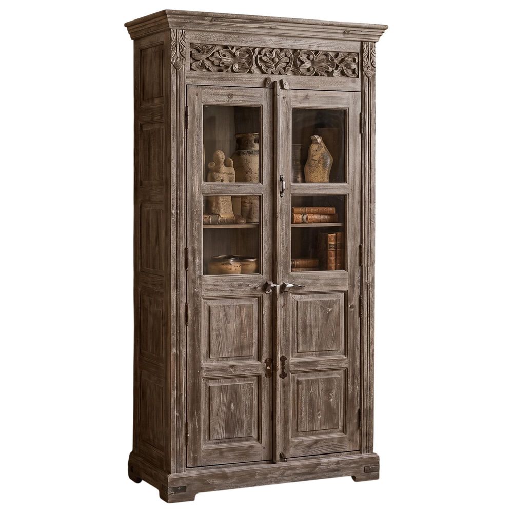 Jaipur Home One of A Kind Old World Silk Cabinet in Grey, , large
