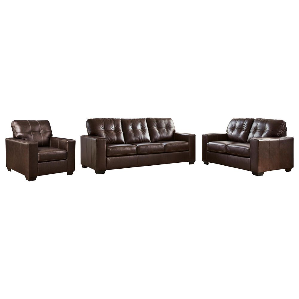 Ashley Santorine 3-Piece Stationary Living Room Set in Dark Brown, , large
