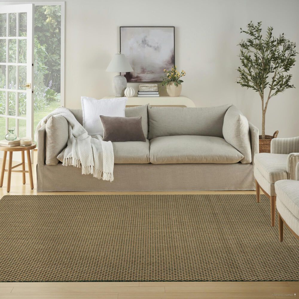 Nourison Courtyard Green 6&#39; x 9&#39; Indoor/Outdoor Area Rug, , large