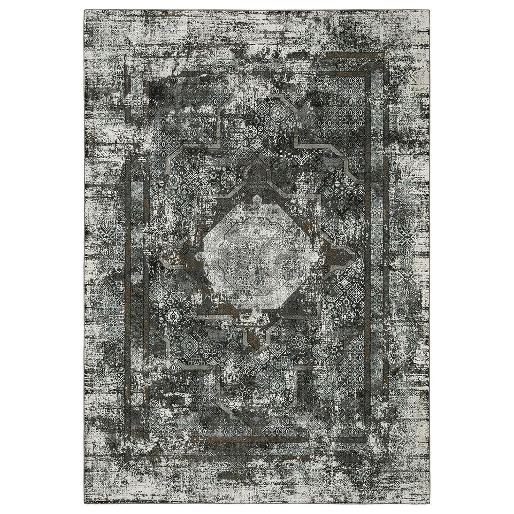 Oriental Weavers Gemini Faded Medallion 3"10" x 5"5" Charcoal Area Rug, , large