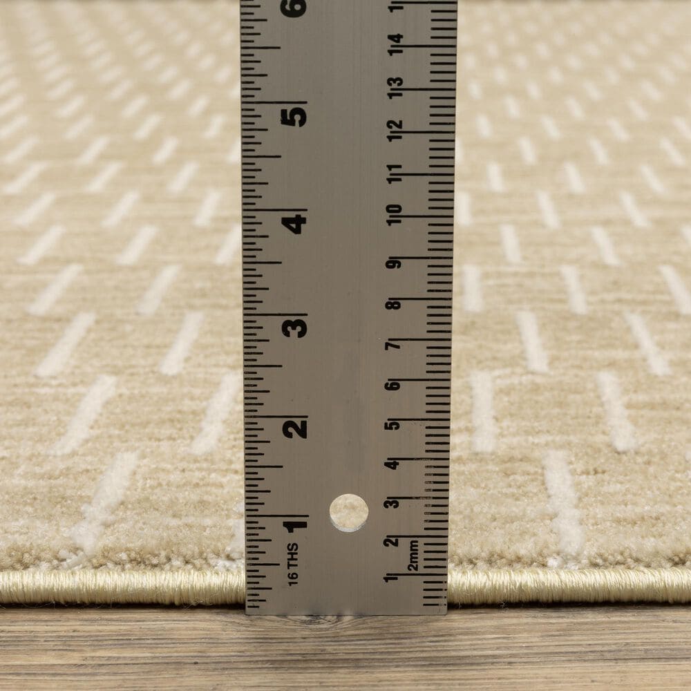 Oriental Weavers Oliver Gold and Beige 5'3" x 7'6" Area Rug, , large