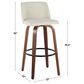 LumiSource Toriano Swivel Bar Stool with Cream Fabric Upholstery in Whitewashed and Black (Set of 2), , large