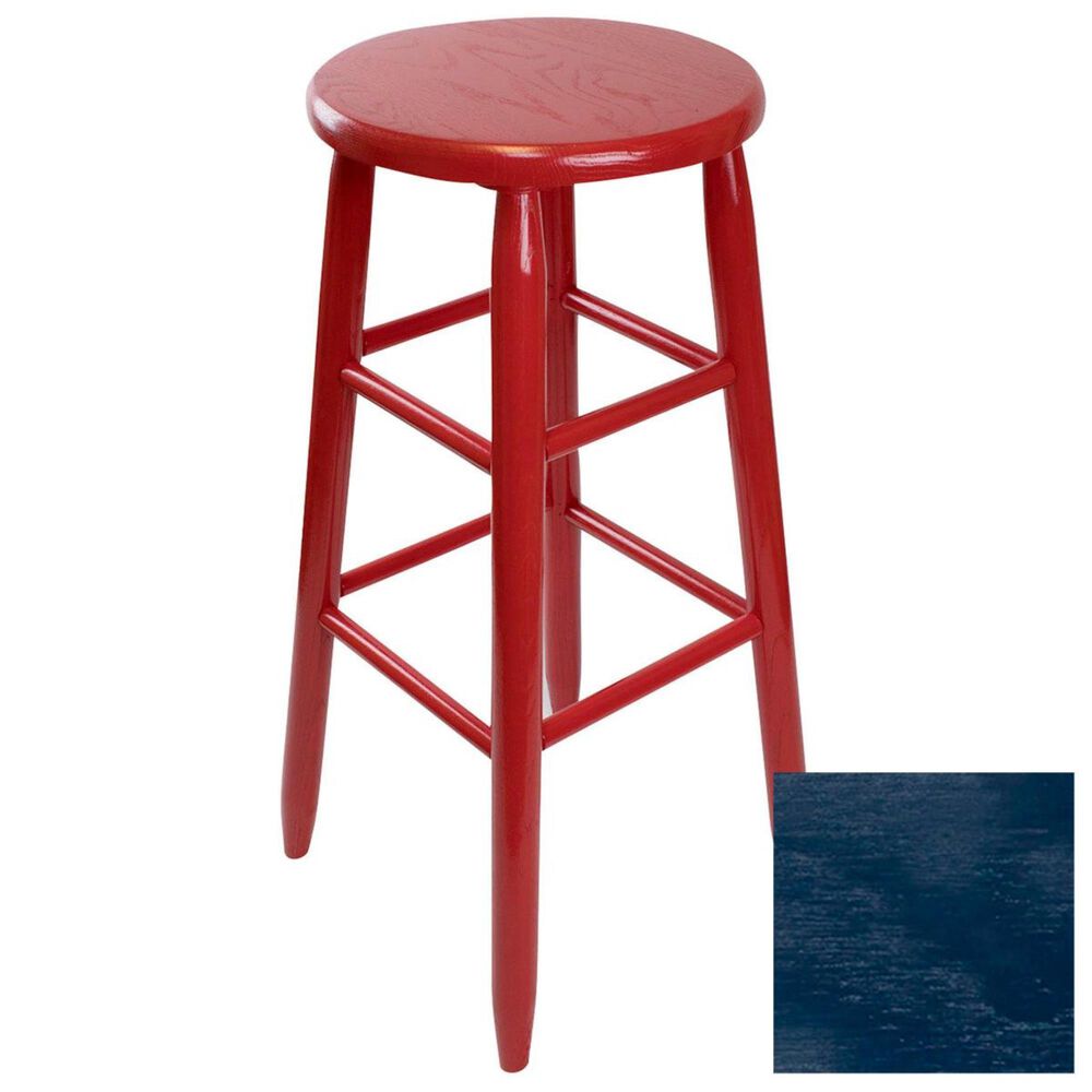 Lakeside Garland Round Barstool in Blue, , large