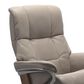 Stressless Mayfair Small Leather Chair and Ottoman in Paloma Fog, , large