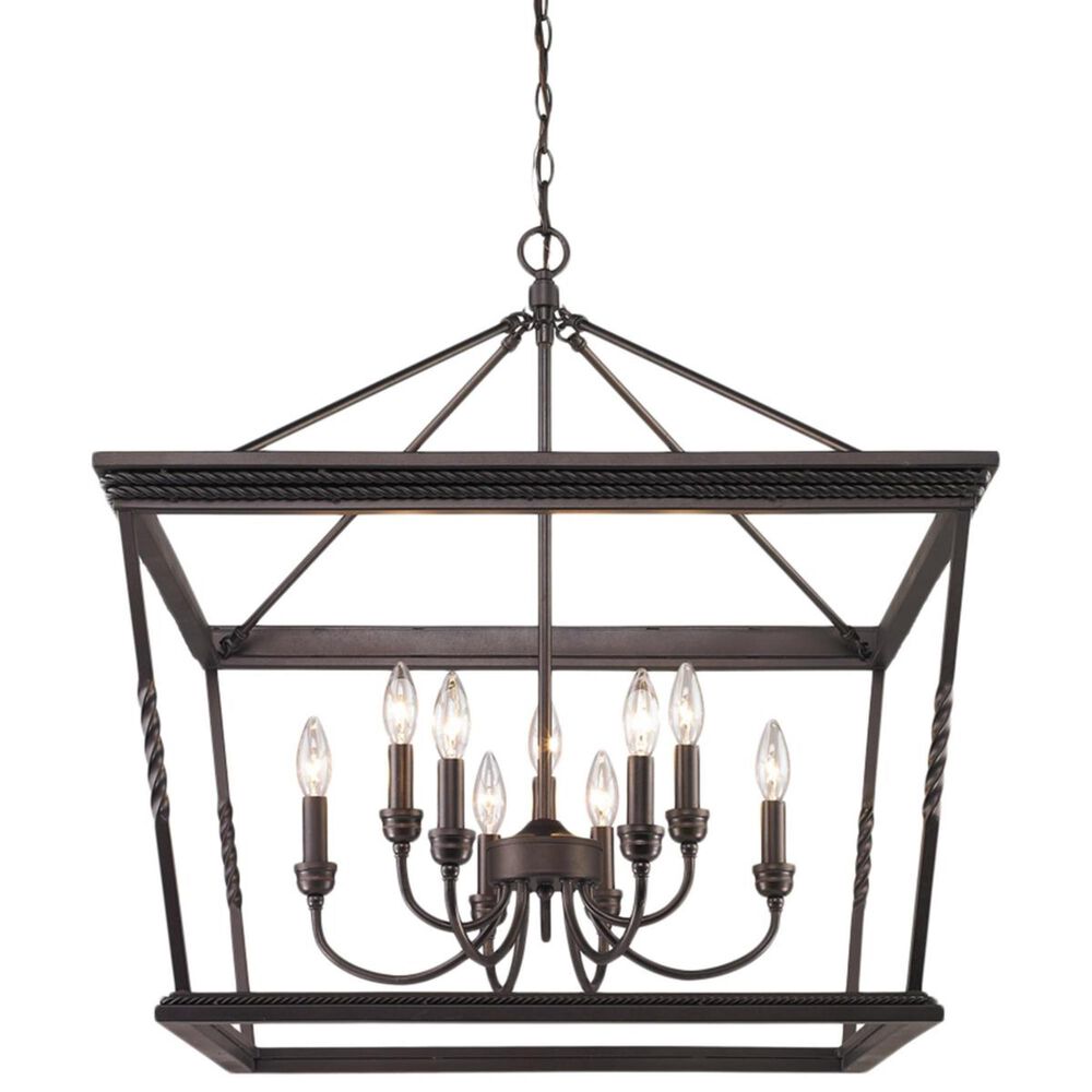 Golden Lighting Davenport 2 Tier - 9-Light Chandelier in Etruscan Bronze, , large