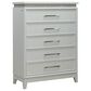 Belle Furnishings Reflections 5-Drawer Chest in Pearl White and Rhinestone, , large