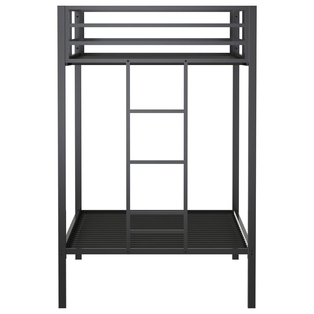 Pacific Landing Alevera Twin Over Twin Bunk Bed with Ladder in Matte Black, , large