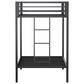 Pacific Landing Alevera Twin Over Twin Bunk Bed with Ladder in Matte Black, , large