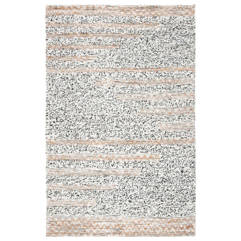 Safavieh Natura NAT720Z 4" x 6" Ivory and Black Area Rug, , large