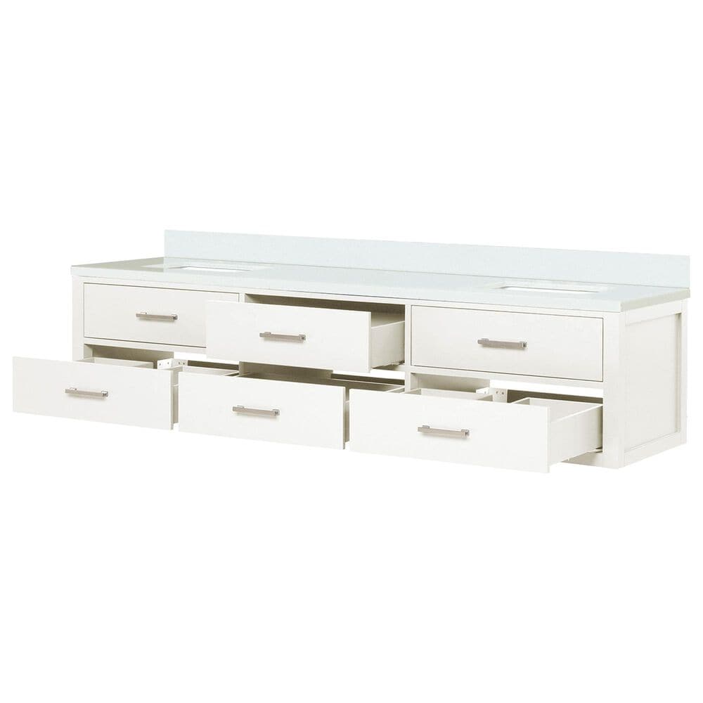 Lexora Home Castor 80&quot; Double Bathroom Vanity in White with 2 cm White Cultured Marble Top and Rectangular Sinks, , large