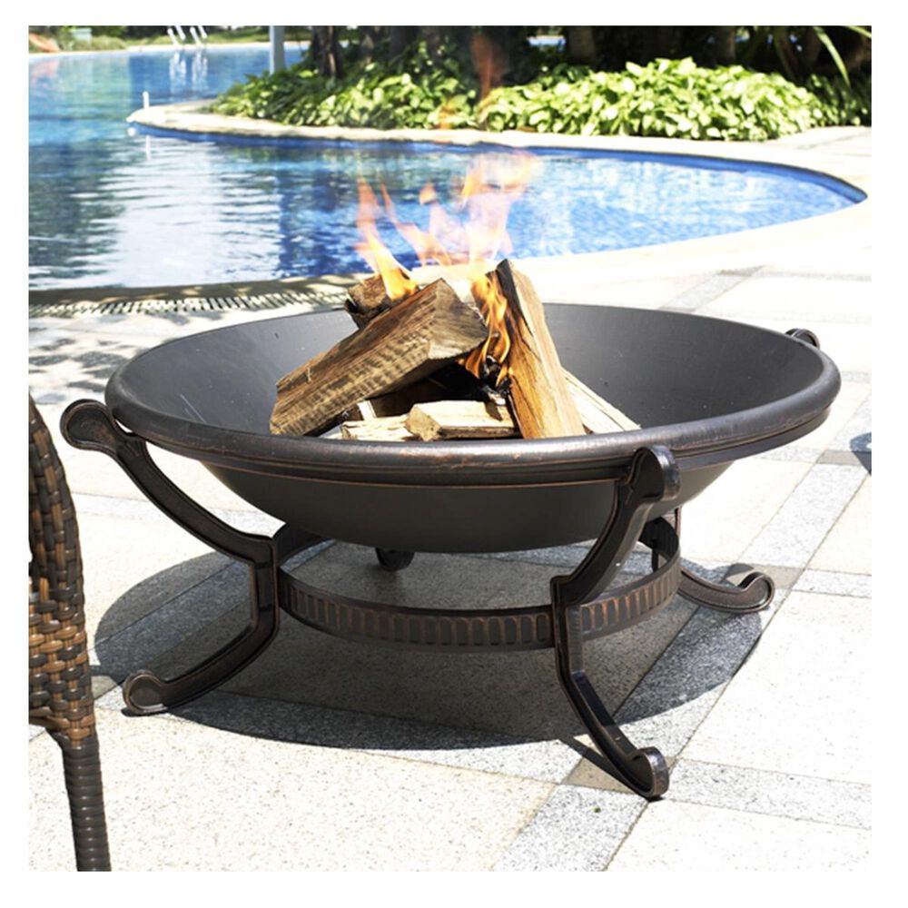 Crosley Furniture Ashland 35&quot; Round Fire Pit in Black Copper, , large