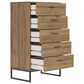 Ashley Deanlow 5-Drawer Chest in Honey Brown and Dark Pewter, , large