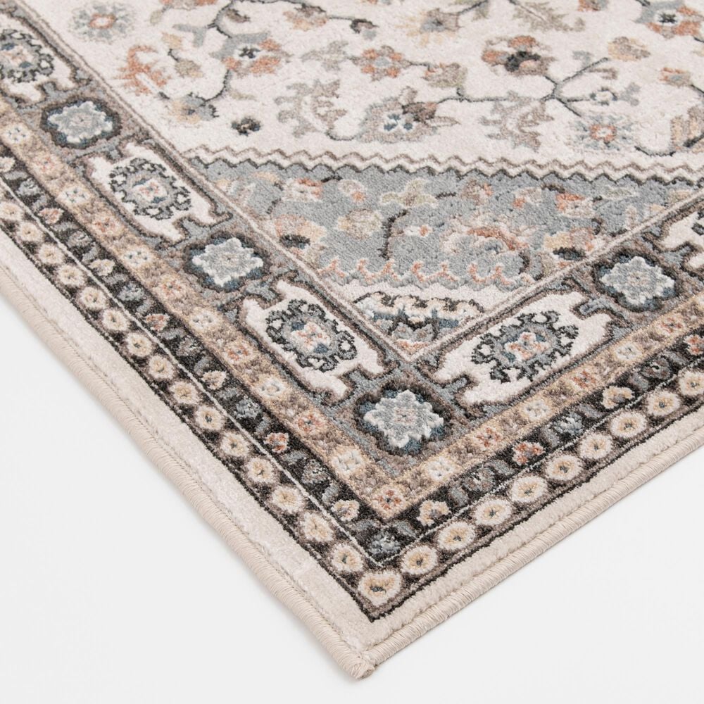 Central Oriental Heirloom Elowen Sky Blue and Champagne 7'10" x 9'10" Area Rug, , large