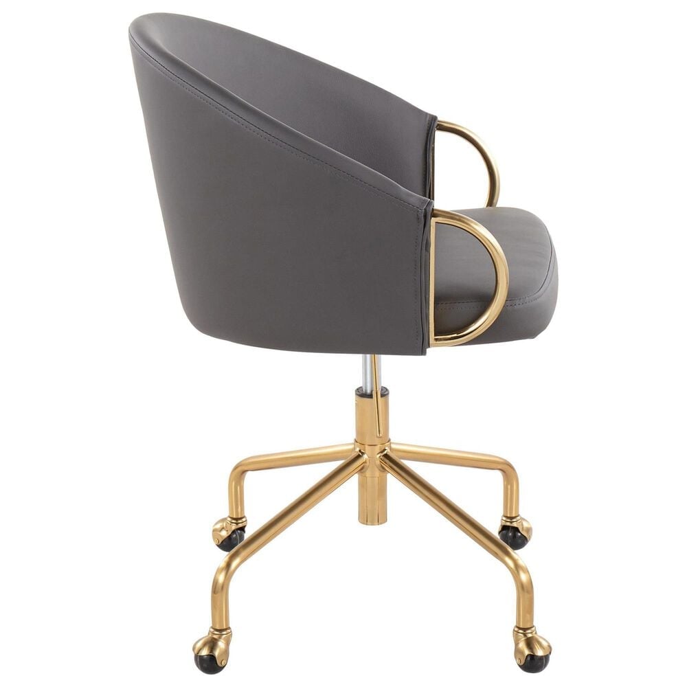 Lumisource Claire Task Chair with Grey Cushion in Gold, , large