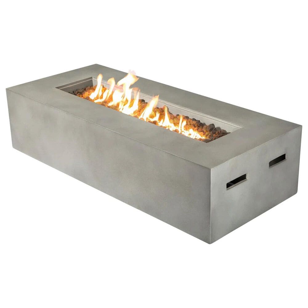 Hearth and Haven 3-piece Outdoor Wicker Conversation Set with Concrete Fire Pit Table in Gray, , large