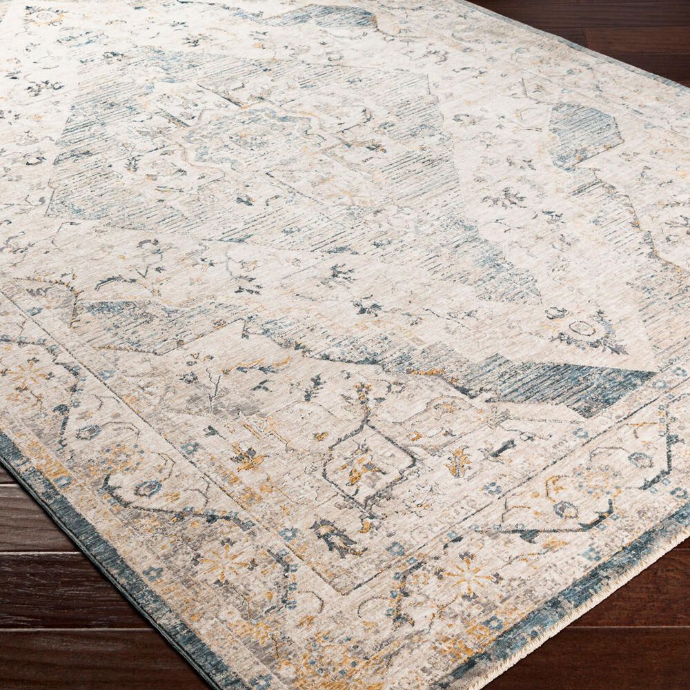Surya Cardiff CDF-2303 Medium Gray, Light Blue, Mustard and Dark Blue 5&#39; x 7&#39;5&quot; Area Rug, , large