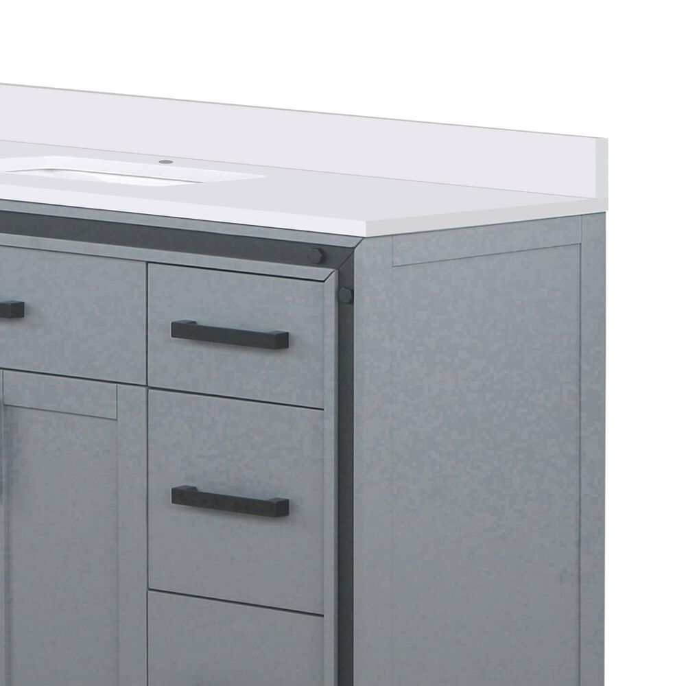 Lexora Home Ziva 48&quot; Single Bathroom Vanity in Dark Grey with 2 cm White Quartz Top and Rectangular Sink, , large