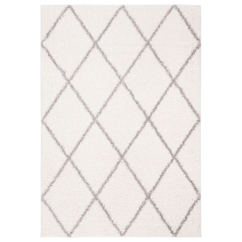 Safavieh Parma Shag PMA515A 5"3" x 7"6" Cream and Grey Area Rug, , large