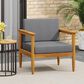 Hearth and Haven Gavin Outdoor Armchair with Cushions in Dark Gray, , large