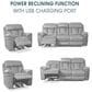 Blue River Claude 2-Piece Power Reclining Sofa Set in Light Grey, , large