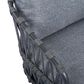 Hearth and Haven 4-Piece Patio Conversation Set with Gray Cushion in Black, , large